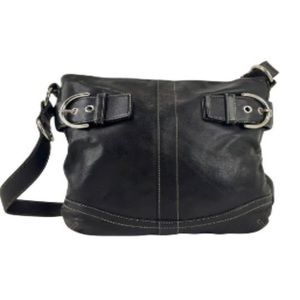 COACH BLACK LEATHER TOTE G05Q-1452